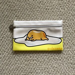 Ipsy Cosmetic Case Gudetama Egg Mascot Bag Yellow Cream 4.75” x 7.5” Like New